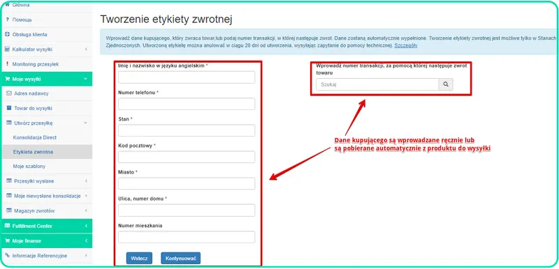Jak samodzielnie utworzyć etykietę zwrotną?