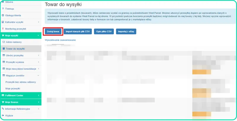 Załatwianie paczek Konsolidacji Direct