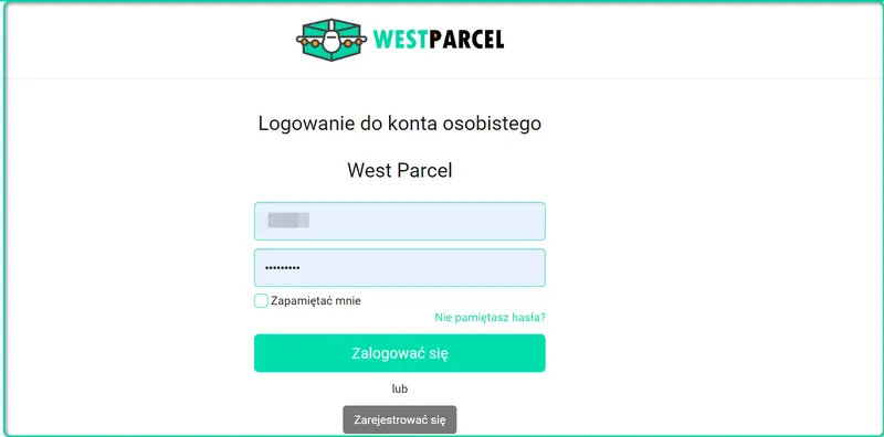 West Parcel Poland Rejestracja na stronie