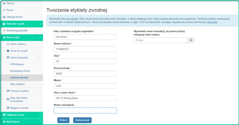 Jak samodzielnie utworzyć etykietę zwrotną?