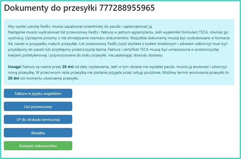 Dostawa paczek przez FedEx (FedEx)